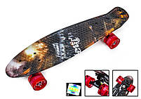 Penny Board "Битва" Сяючі колеса, Пенні борд з принтом, фото 3