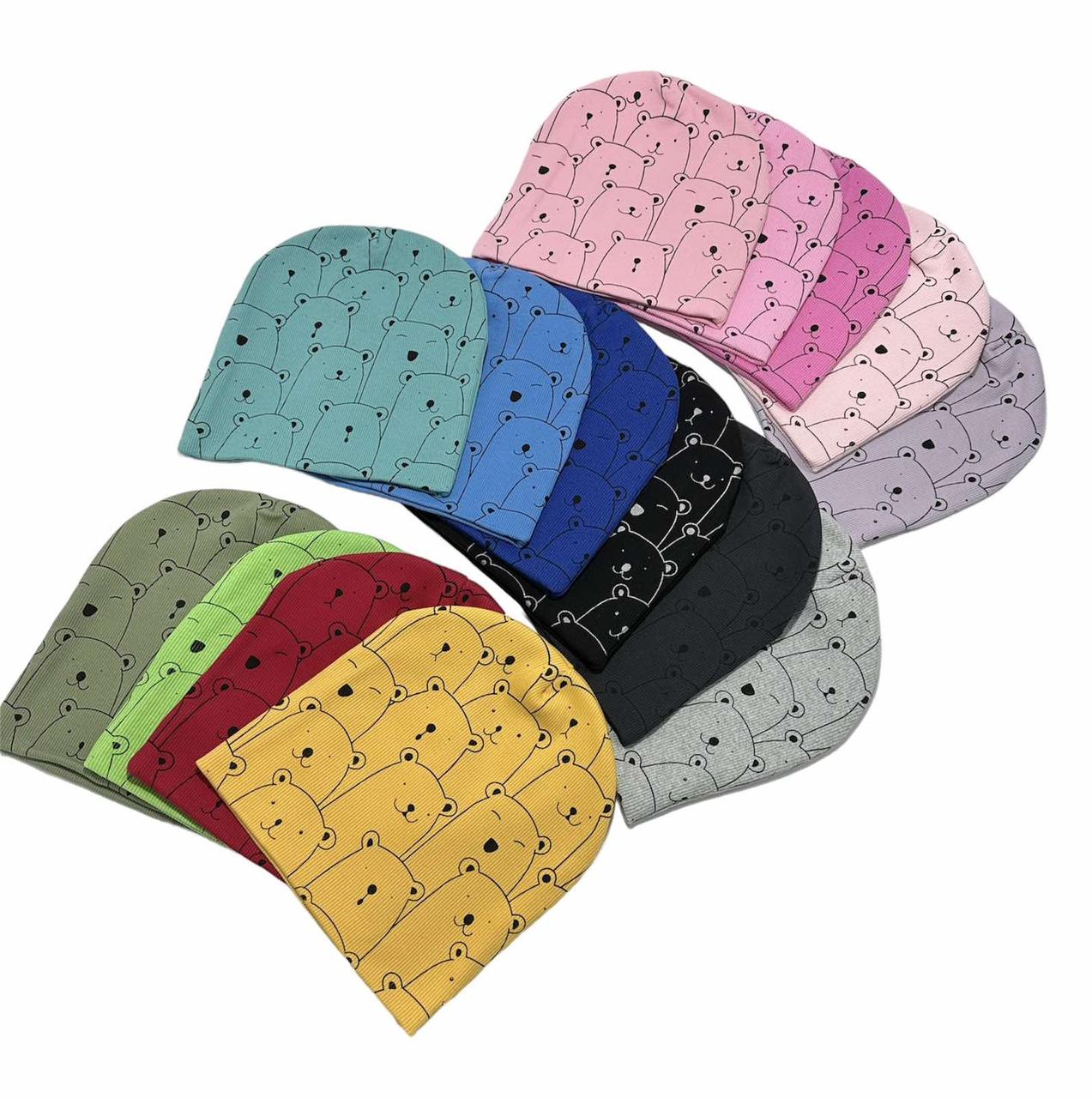 Шапка підліткова для дівчат та хлопців від 7 років "Ведмедики"