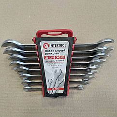 Набір ключів ріжкових 8 шт., 6-22 мм CrV INTERTOOL HT-1002