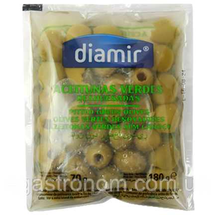 Оливки без кістки Діамір Diamir 70/180g 40шт/ящ (Код: 00-00010185)