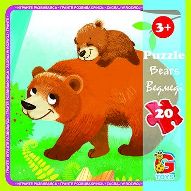 Гр Пазлі 20 ел. "G Toys" "Лісові мешканці" LR 05  +постер, фото 1