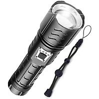 Ручний акумуляторний ліхтар BL-717B-P99 zoom + Type-C + Power bank + 26650 (3хААА)