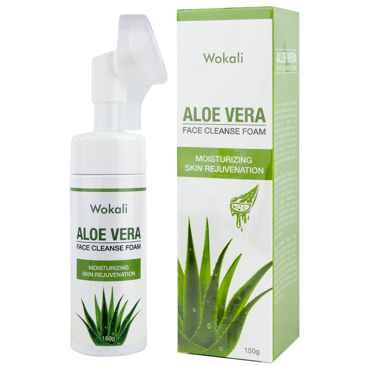 Пінка-мус для вмивання Wokali Aloe Vera Face Cleanse Foam з екстрактом алое віра 150 мл