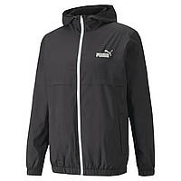 Вітрівка Puma Essentials Solid Windbreaker 847484 01 (чорна, спортивна, чоловіча, з підкладкою, логотип пума)