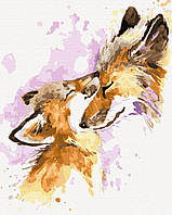 Картина по номерам Животные Любящие лисички Картины в цифрах Набор для росписи 40х50 см BrushMe BS51455