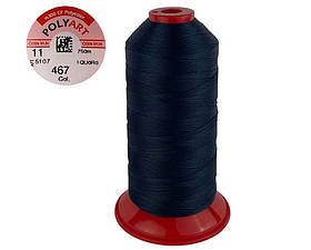 Нитка швейна поліестер POLYART(ПОЛІАРТ) N11 колір #467 темно-синій 750м (ОРИГІНАЛ, ТУРЕЧЧИНА)