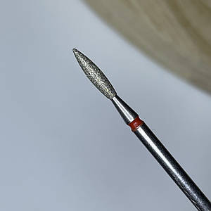 005 Фреза алмазне полум'я червона діаметр 2,3 мм робоча частина 10 мм