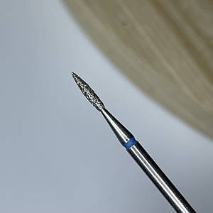 006 Фреза алмазне полум'я гостре синє діаметр 1,6 мм робоча частина 8 мм