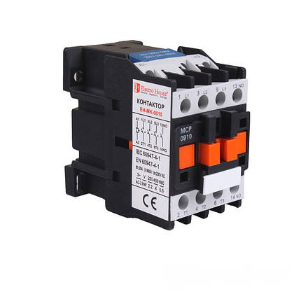 Контактор магнітний 9 A 3 P 220V 4 нормально відкритих контакту, фото 1