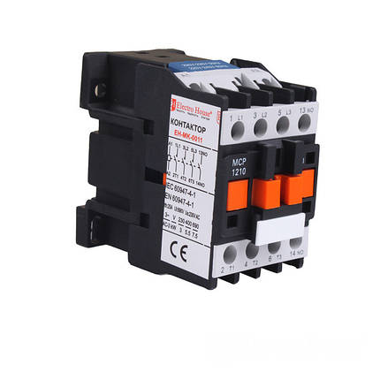 Контактор магнітний 12 A 3 P 220V 4 нормально відкритих контакту, фото 1
