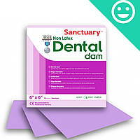 Платки для коффердама, БЕЗЛАТЕКСНЫЕ, СРЕДНИЕ (MEDIUM) Dental Dam (Sanctuary)