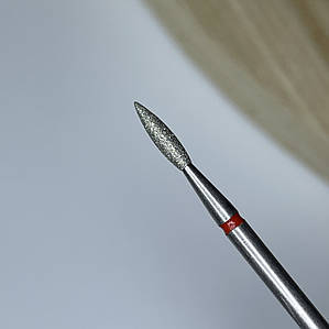 008 Фреза алмазне полум'я гостре червона діаметр 2,1 мм робоча частина 8 мм