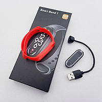 Смарт-часы Smart Band 7 Red, фитнес-трекер с пульсометром, шагомером