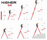 Драбина алюмінієва універсальна розкладна HIGHER 3х9 Стремянка Лестница складная 5.42м - 6.25м ПОЛЬША, фото 2