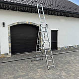 Драбина алюмінієва універсальна розкладна HIGHER 3х9 Стремянка Лестница складная 5.42м - 6.25м ПОЛЬША, фото 10