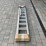 Драбина алюмінієва універсальна розкладна HIGHER 3х9 Стремянка Лестница складная 5.42м - 6.25м ПОЛЬША, фото 9