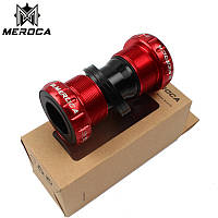 Каретка Meroca BB52 Hollowtech 2, 68/73мм, BSA (BC 1.37) для МТВ | Красная