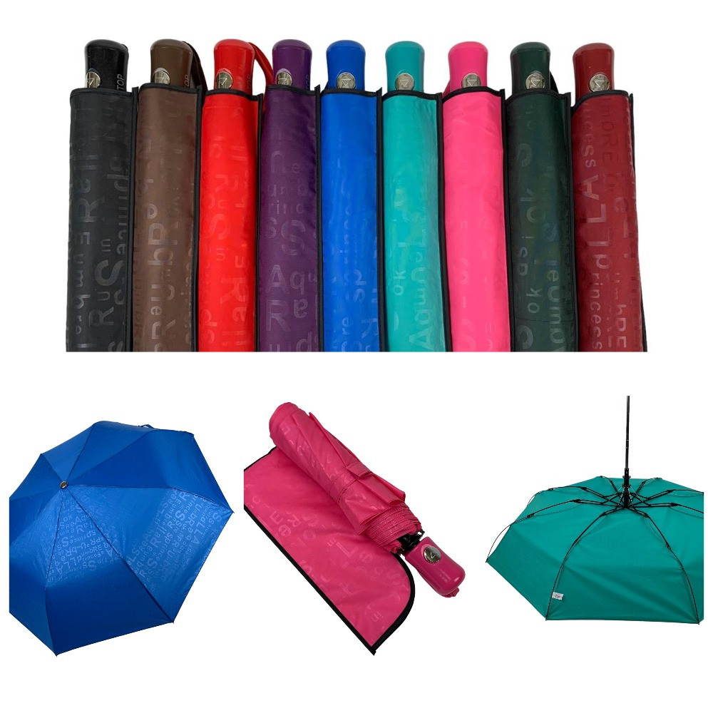 Жіноча парасолька напівавтомат із принтом літер у куполі, є антивітер, різні кольори, 2052, фото 1