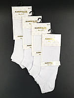 Мужские носки Kardesler, короткие в сетку, однотонные хлопок, размер 40-46 12 пар/уп. Белые