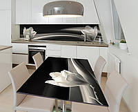 Наклейка 3Д виниловая на стол Zatarga «Белый олеандр» 600х1200 мм для домов, квартир, столов, кофейн, кафе