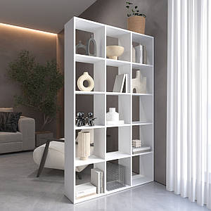 Стелаж VAYS M-2, книжкова полиця на 15 комірок, ЛДСП, 108×29×178 см - для дому, офісу, дитячої або вітальні