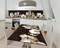 Наліпка 3Д виниловая на стол Zatarga «Царство белой орхидеи» 600х1200 мм для домов, квартир, столов, кофейн,