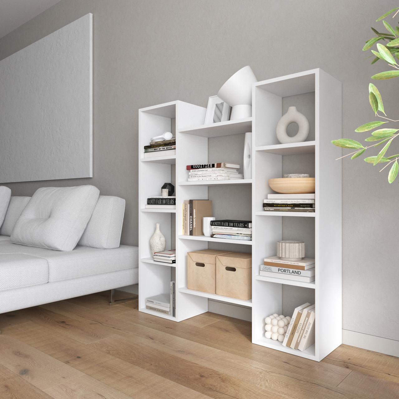 Стелаж для книг VAYS D-8, сучасна полиця, ЛДСП 130×30×140 см - для дому, офісу, вітальні, фото 1