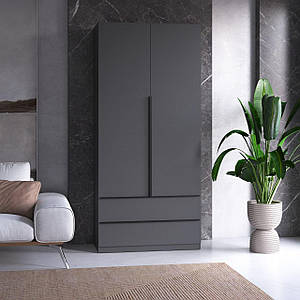 Шафа для одягу VAYS M-30, 2 шухляди, з штангою та полицями, ЛДСП, 100×50×220 см – для спальні, вітальні, передпокою