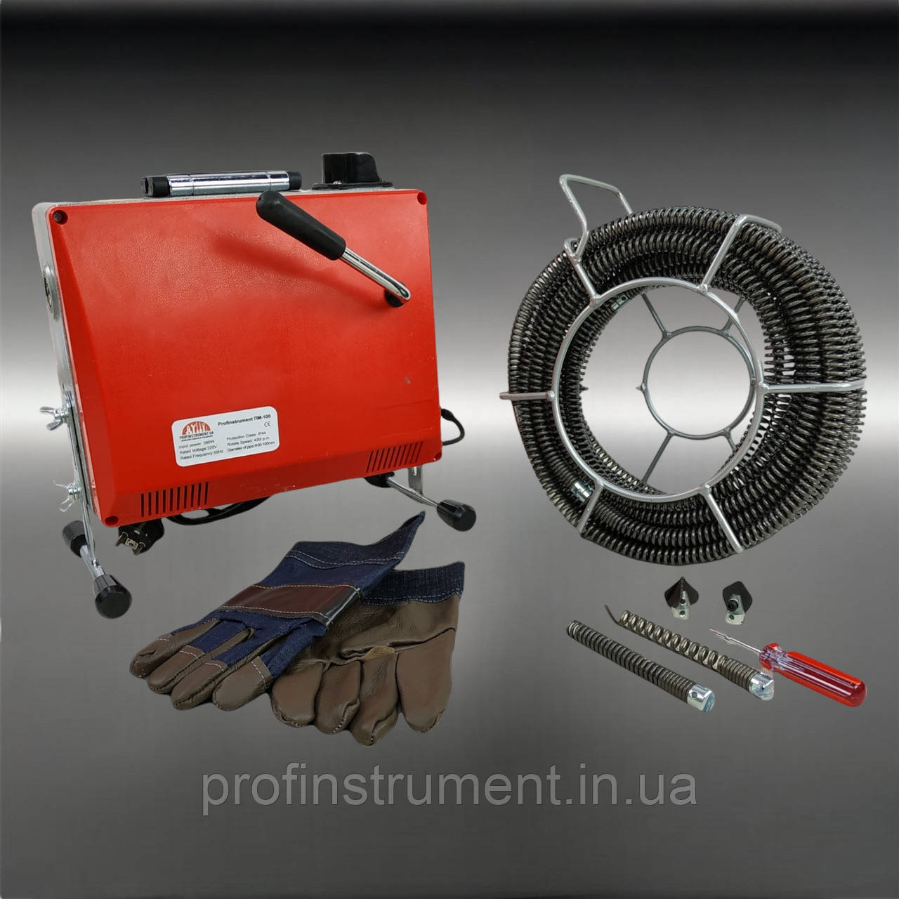 Машина для прочищення каналізації Profinstrument РМ-100 (390 Вт, 20-100 мм)