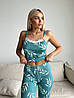 Жіноча піжама Eliz кольору морської хвилі: штани та майка, фото 6