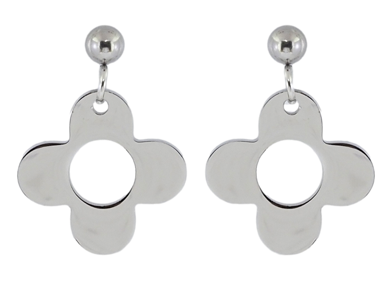 Сережки Xuping TTM Stainless Steel колір Родій пусети "Квіточки"