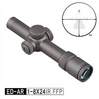 Приціл Discovery ED 1-8x24 FFP IR (труба 34мм, балістична сітка, підсвітка)