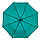 Жіноча парасолька напівавтомат бірюзова з принтом букв по куполу 02052-7, фото 3