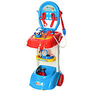 Ігровий набір доктора (з візком, 14 предметів, на батарейках, аксесуари, звук, світло, в коробці) 661-170, фото 3