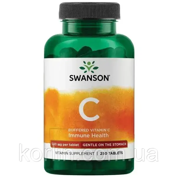 Вітамін C 500 мг + Шипшина 250 таб Swanson Vitamin C with Rose Hips Доставка з ЄС, фото 1