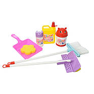 Дитячий ігровий набір для прибирання (2 види на вибір, 6 предметів, совок, щітка, відро) 8888 AB, фото 2