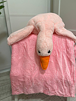Детская мягкая игрушка-плед-подушка гусь для детей 1345334 Белый.Топ! 90, Розовый