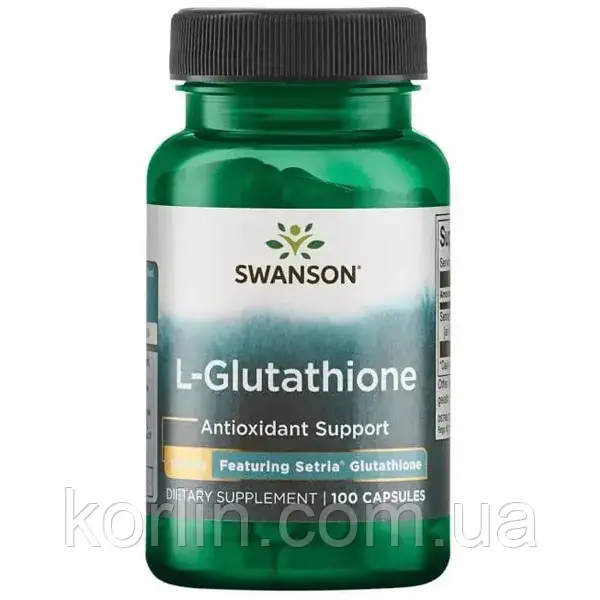 L-Глутатіон 100 мг 100 кап Swanson L-Glutathione 100 mg США Доставка з ЄС