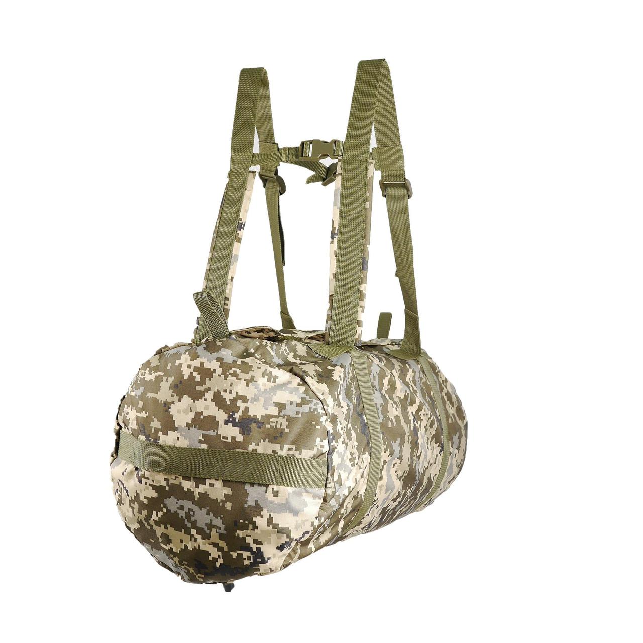 Баул военный 80 литров ВСУ, Армейский вместительный баул-рюкзак для вещей 80л, Сумка-баул транспортный Оксфорд - фото 5 - id-p1794705634