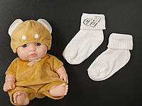 Шкарпетки бавовна для немовлят Eslayn для дівчаток і хлопчиків 0 років 12 пар/уп білі