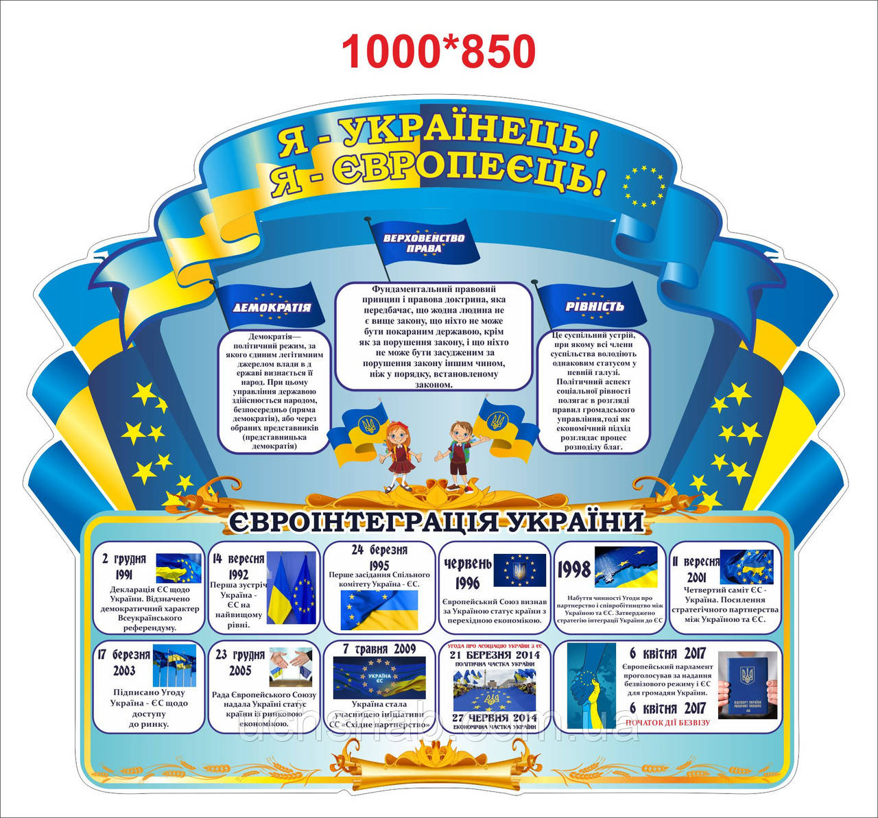 Стенд про євроінтеграцію "Я-українець! Я-європеєць" - фото 1 - id-p256929322