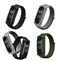 Ремінець для фітнес-браслету Mi Band 3, 4, 5, 6, 7 Armor design нейлоновий сірий, фото 5