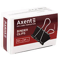 Затискач для паперу 41 мм, чорний Axent