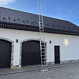 Драбина алюмінієва універсальна розкладна HIGHER 3х10 Стремянка Лестница складная 6.45м - 7.3м ПОЛЬША, фото 6