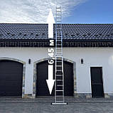 Драбина алюмінієва універсальна розкладна HIGHER 3х10 Стремянка Лестница складная 6.45м - 7.3м ПОЛЬША, фото 7