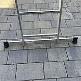 Драбина алюмінієва універсальна розкладна HIGHER 3х11 Стремянка Лестница складная 7.3м - 8.1м ПОЛЬША, фото 5