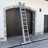 Драбина алюмінієва універсальна розкладна HIGHER 3х11 Стремянка Лестница складная 7.3м - 8.1м ПОЛЬША, фото 8