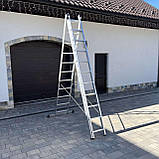 Драбина алюмінієва універсальна розкладна HIGHER 3х11 Стремянка Лестница складная 7.3м - 8.1м ПОЛЬША, фото 6