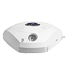 Камера IP Wi-Fi відеоспостереження 360°, фішай, V300, Біла / Стельова панорамна камера спостереження риб'яче око, фото 7