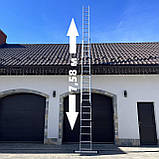 Драбина алюмінієва універсальна розкладна HIGHER 3х12 Стремянка Лестница складная 7.58м - 8.3м ПОЛЬША, фото 2